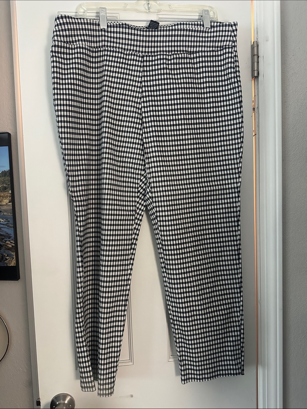 Grace Elements Black & White Gingham Ankle Pants